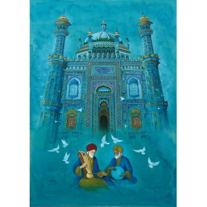 S. A. Noory,Tomb of Sachal Sarmast I, Sindh , 20 x 28 Inch, Watercolor on Paper, AC-SAN-005